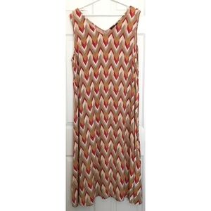 Charlie B Geometric Patterned Shift Maxi Dress XL Chevron Herringbone Abstract